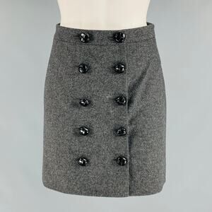 GUCCI Size 0 Grey Wool Cashmere A-Line Mini Skirt